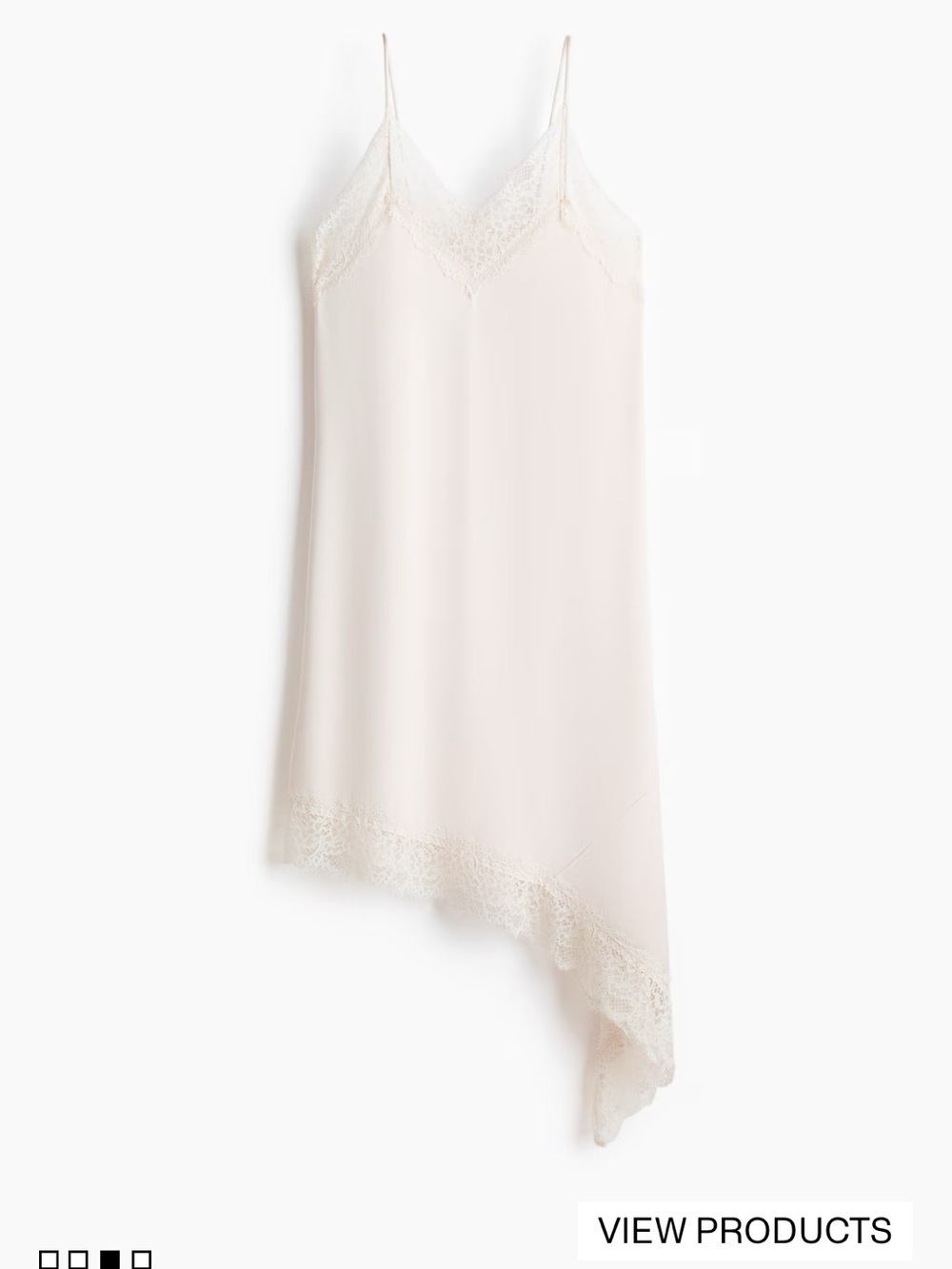 NWT H&M Satin Slip Dress in Ivory Size Small